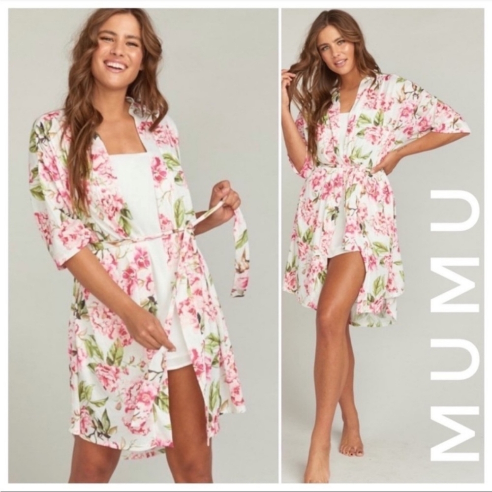 Show‎ Me Your Mumu Garden of Blooms Brie Robe Pajamas Beach Cover Up Floral NEW